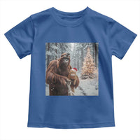 Funny Bigfoot With Cat Selfie Christmas Toddler T Shirt - Wonder Print Shop