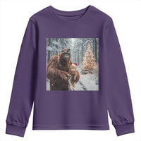 Funny Bigfoot With Cat Selfie Christmas Youth Sweatshirt - Wonder Print Shop