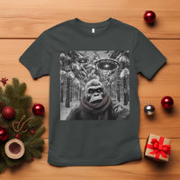 Funny Bigfoot Selfie T Shirt Sasquatch Alien UFO Christmas - Wonder Print Shop