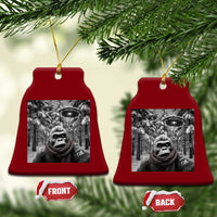 Funny Bigfoot Selfie Ceramic Ornament Sasquatch Alien UFO Xmas - Wonder Print Shop