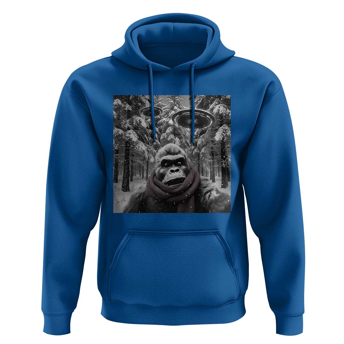Funny Bigfoot Selfie Hoodie Sasquatch Alien UFO Christmas - Wonder Print Shop