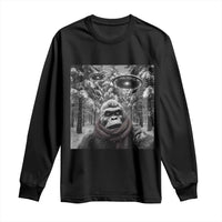 Funny Bigfoot Selfie Long Sleeve Shirt Sasquatch Alien UFO Christmas - Wonder Print Shop