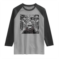 Funny Bigfoot Selfie Raglan Shirt Sasquatch Alien UFO Christmas - Wonder Print Shop