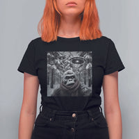 Funny Bigfoot Selfie T Shirt For Women Sasquatch Alien UFO Christmas - Wonder Print Shop