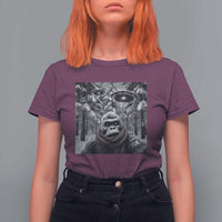Funny Bigfoot Selfie T Shirt For Women Sasquatch Alien UFO Christmas - Wonder Print Shop