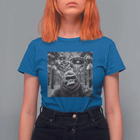 Funny Bigfoot Selfie T Shirt For Women Sasquatch Alien UFO Christmas - Wonder Print Shop