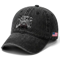 Funny Bigfoot Selfie Washed Cotton Baseball Cap Sasquatch Alien UFO Christmas