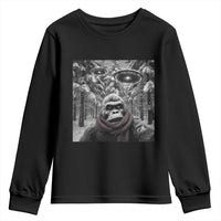 Funny Bigfoot Selfie Youth Sweatshirt Sasquatch Alien UFO Christmas - Wonder Print Shop