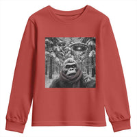 Funny Bigfoot Selfie Youth Sweatshirt Sasquatch Alien UFO Christmas - Wonder Print Shop