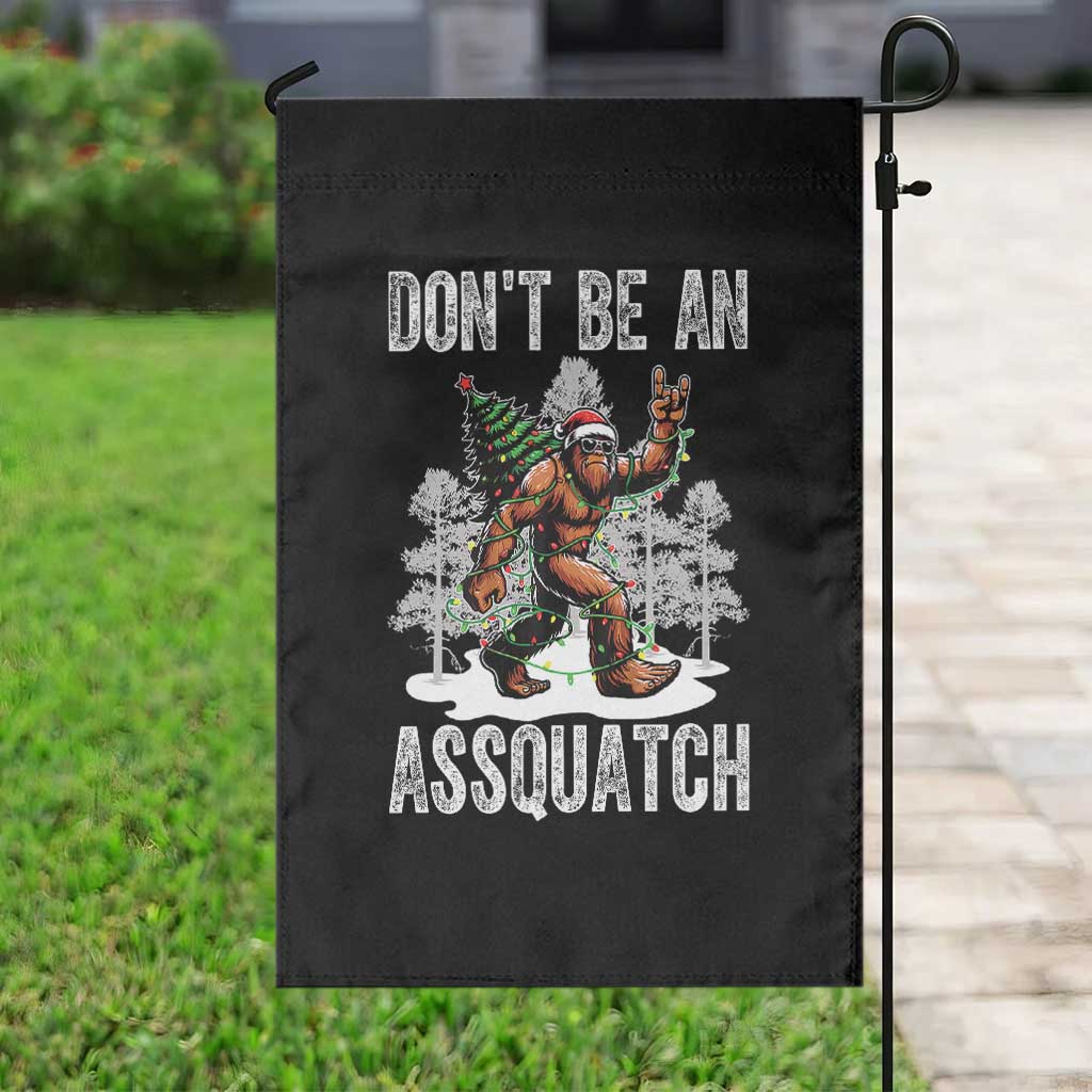 Funny Bigfoot Christmas Garden Flag Do Not Be An Assquatch - Wonder Print Shop