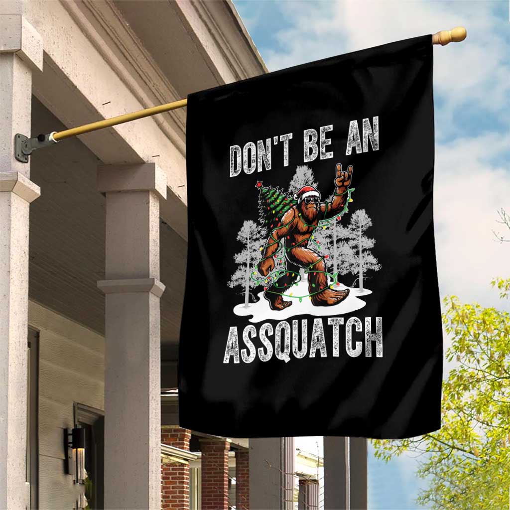 Funny Bigfoot Christmas Garden Flag Do Not Be An Assquatch - Wonder Print Shop