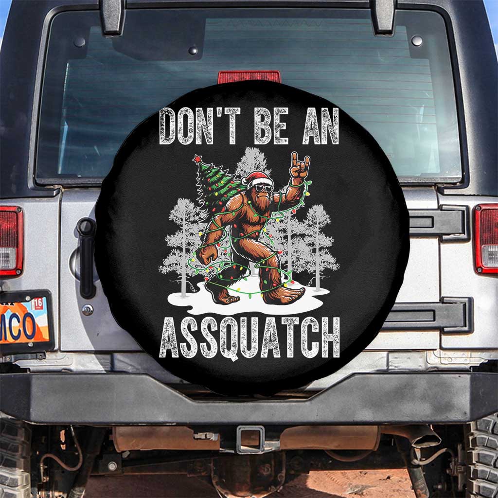 Funny Bigfoot Christmas Spare Tire Cover Do Not Be An Assquatch - Wonder Print Shop