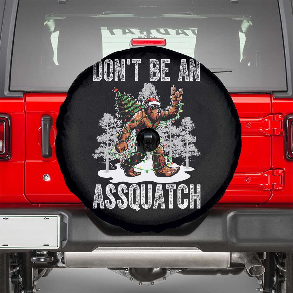 Funny Bigfoot Christmas Spare Tire Cover Do Not Be An Assquatch - Wonder Print Shop