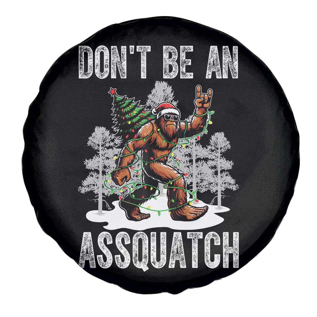 Funny Bigfoot Christmas Spare Tire Cover Do Not Be An Assquatch - Wonder Print Shop