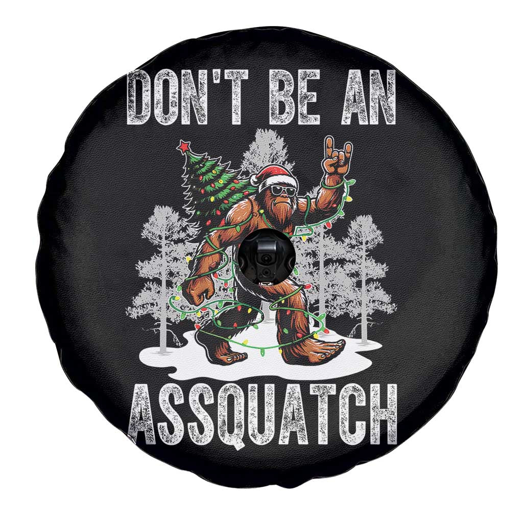 Funny Bigfoot Christmas Spare Tire Cover Do Not Be An Assquatch - Wonder Print Shop