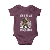 Funny Bigfoot Christmas Baby Onesie Do Not Be An Assquatch - Wonder Print Shop