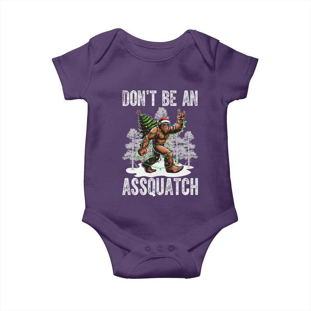 Funny Bigfoot Christmas Baby Onesie Do Not Be An Assquatch - Wonder Print Shop