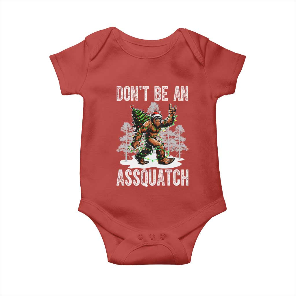Funny Bigfoot Christmas Baby Onesie Do Not Be An Assquatch - Wonder Print Shop