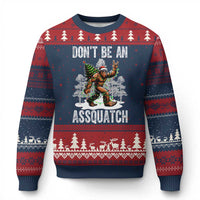 Funny Bigfoot Xmas Ugly Christmas Sweater Do Not Be An Assquatch - Wonder Print Shop