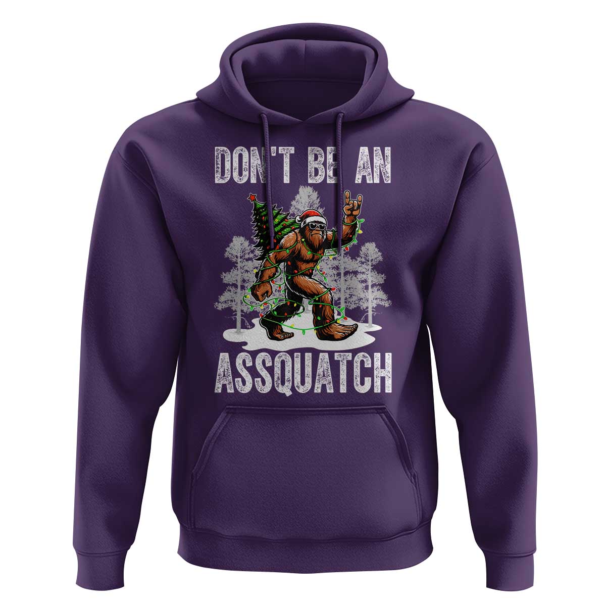 Funny Bigfoot Christmas Hoodie Do Not Be An Assquatch - Wonder Print Shop