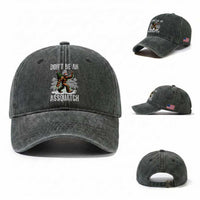 Funny Bigfoot Christmas Washed Cotton Baseball Cap Do Not Be An Assquatch