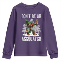 Funny Bigfoot Christmas Youth Sweatshirt Do Not Be An Assquatch - Wonder Print Shop