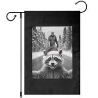 Funny Racoon With Bigfoot Selfie Christmas Garden Flag - Wonder Print Shop