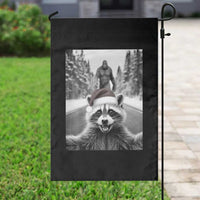Funny Racoon With Bigfoot Selfie Christmas Garden Flag - Wonder Print Shop