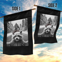 Funny Racoon With Bigfoot Selfie Christmas Garden Flag - Wonder Print Shop