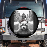 Funny Racoon With Bigfoot Selfie Christmas Spare Tire Cover - Wonder Print Shop