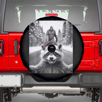 Funny Racoon With Bigfoot Selfie Christmas Spare Tire Cover - Wonder Print Shop