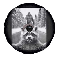 Funny Racoon With Bigfoot Selfie Christmas Spare Tire Cover - Wonder Print Shop