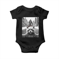 Funny Racoon With Bigfoot Selfie Christmas Baby Onesie - Wonder Print Shop