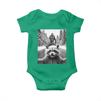 Funny Racoon With Bigfoot Selfie Christmas Baby Onesie - Wonder Print Shop
