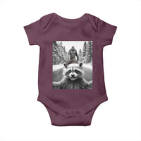 Funny Racoon With Bigfoot Selfie Christmas Baby Onesie - Wonder Print Shop