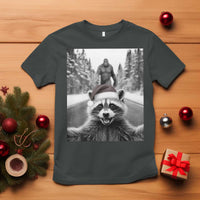 Funny Racoon With Bigfoot Selfie Christmas T Shirt - Wonder Print Shop