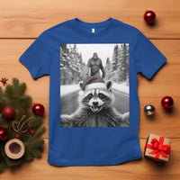 Funny Racoon With Bigfoot Selfie Christmas T Shirt - Wonder Print Shop
