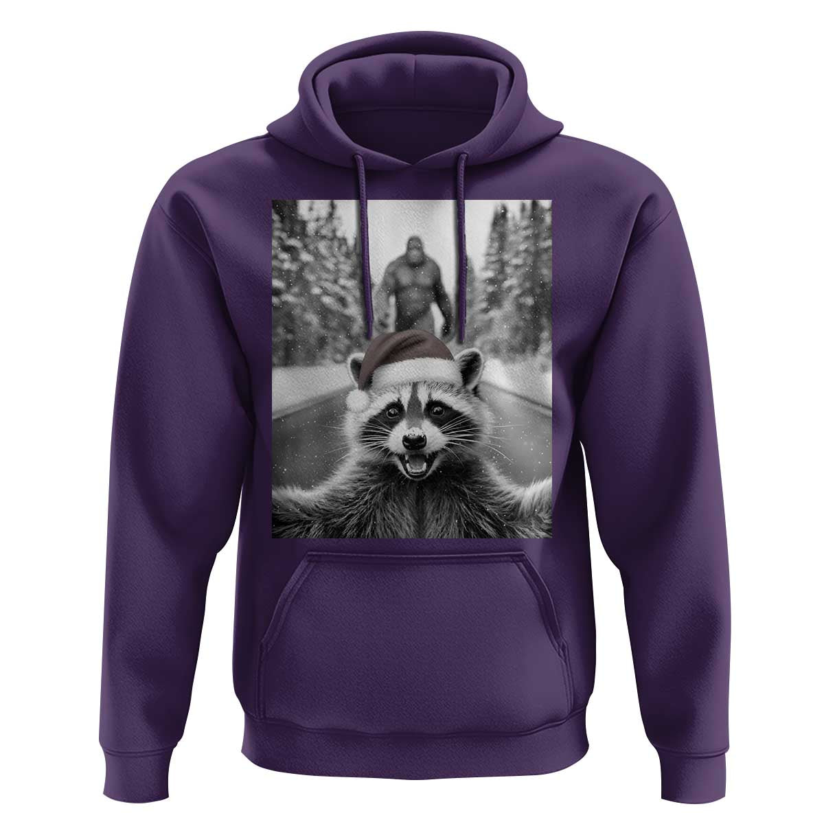Funny Racoon With Bigfoot Selfie Christmas Hoodie - Wonder Print Shop