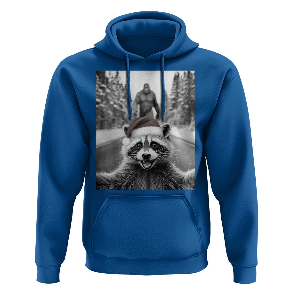 Funny Racoon With Bigfoot Selfie Christmas Hoodie - Wonder Print Shop
