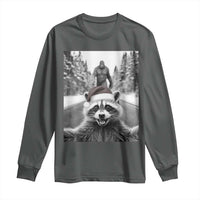 Funny Racoon With Bigfoot Selfie Christmas Long Sleeve Shirt - Wonder Print Shop