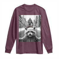 Funny Racoon With Bigfoot Selfie Christmas Long Sleeve Shirt - Wonder Print Shop
