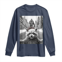 Funny Racoon With Bigfoot Selfie Christmas Long Sleeve Shirt - Wonder Print Shop