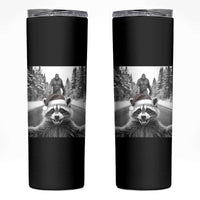 Funny Racoon With Bigfoot Selfie Christmas Skinny Tumbler - Wonder Print Shop