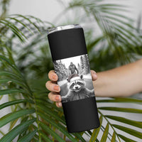 Funny Racoon With Bigfoot Selfie Christmas Skinny Tumbler - Wonder Print Shop