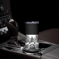 Funny Racoon With Bigfoot Selfie Christmas Skinny Tumbler - Wonder Print Shop