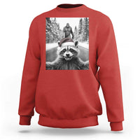 Funny Racoon With Bigfoot Selfie Christmas Sweatshirt - Wonder Print Shop