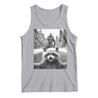 Funny Racoon With Bigfoot Selfie Christmas Tank Top - Wonder Print Shop