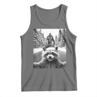 Funny Racoon With Bigfoot Selfie Christmas Tank Top - Wonder Print Shop
