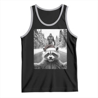 Funny Racoon With Bigfoot Selfie Christmas Tank Top - Wonder Print Shop