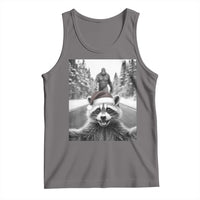 Funny Racoon With Bigfoot Selfie Christmas Tank Top - Wonder Print Shop